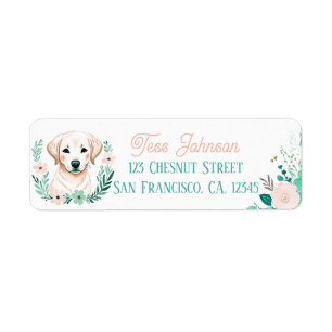 Boho Mint Green Labrador Retour Adreslabels Etiket