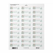 Boho Mint Green Leopard Retour Adreslabels Etiket (Full Sheet)