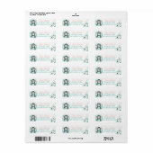 Boho Mint Green Monkey Retour Adreslabels Etiket (Full Sheet)