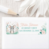 Boho Mint Green Mouse Retouradres Etiket (Insitu)