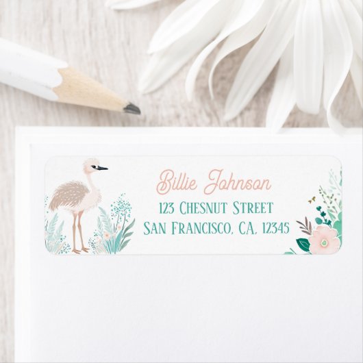 Boho Mint Green Ostrich Retouradres Labels (Insitu)