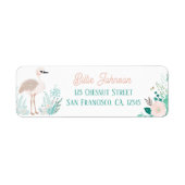Boho Mint Green Ostrich Retouradres Labels (Voorkant)
