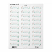Boho Mint Green Ostrich Retouradres Labels (Full Sheet)