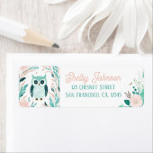 Boho Mint Green Owl Retouradres Labels (Insitu)