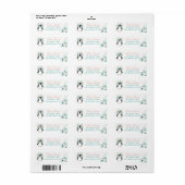 Boho Mint Green Penguin Retour Adreslabels Etiket (Full Sheet)
