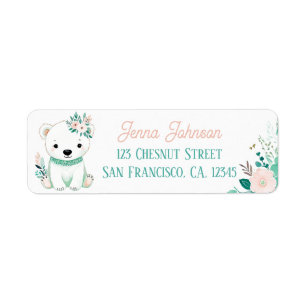 Boho Mint Green Polar Beer Retour Adreslabels Etiket