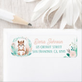 Boho Mint Green Squirrel Retour Adreslabels Etiket (Insitu)