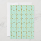 Boho Mint Groen Hexagon Goud Geometrisch Sweet 16 Kaart (Achterkant)