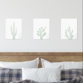 Boho Mint Groene Cactus Zuidwestelijke Kwekerij Muurkunst Sets (Slaapkamer)