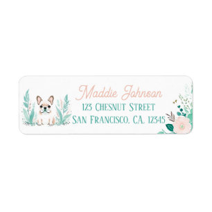 Boho Mint Groene Franse bulldog Etiket