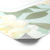 Boho Mint Pink Peony Flower Wedding Seating Chart Poster (Hoek)