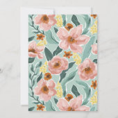 Boho Mint Sage Groen geschilderd Bloemen Vrijgezel Kaart (Achterkant)