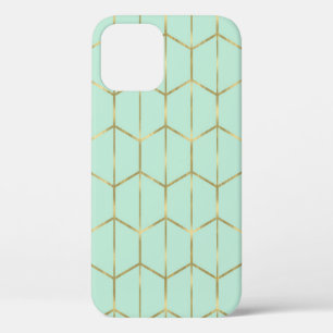 Boho Mintgroene Zeshoek Goud & Geometrische Glamou Case-Mate iPhone Case