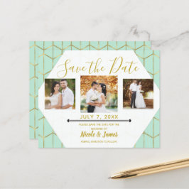 Boho Mintgroene Zeshoek Gouden Geometrische Bewaar