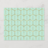 Boho Mintgroene Zeshoek Gouden Geometrische Bewaar (Achterkant)