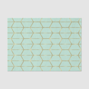 Boho Mintgroene Zeshoek Gouden Geometrische Sweet  Tissuepapier