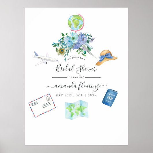 Boho Miss naar Mrs Bruiloft Welkom Poster (Voorkant)