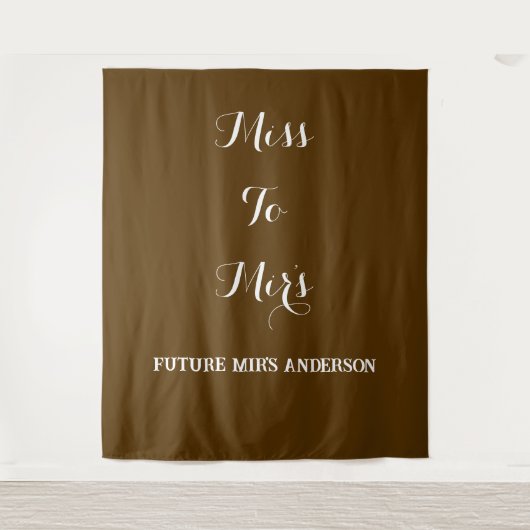 Boho "Miss to Mrs" Custom Vrijgezellenfeest Achter Wandkleed (Voorkant)