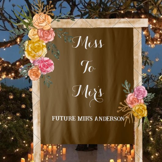 Boho "Miss to Mrs" Custom Vrijgezellenfeest Achter Wandkleed