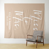 Boho Miss to Mrs Wedding Vrijgezellenfeest Backdro Wandkleed (In Situ (horizontaal))