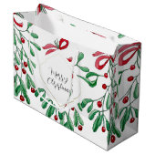 Boho Mistletoe Waterverf monogram Groot Cadeauzakje (Voorkant Gekanteld)