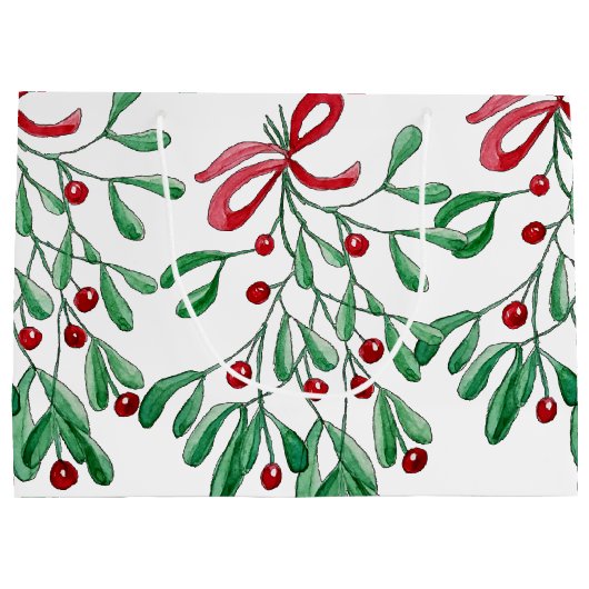 Boho Mistletoe Waterverf monogram Groot Cadeauzakje (Achterkant)