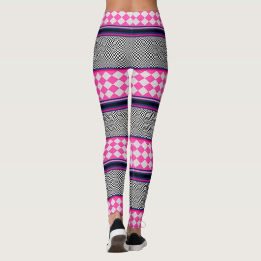 Boho Mixed Stripes Patroon Ontwerp Leggings (Achterkant)