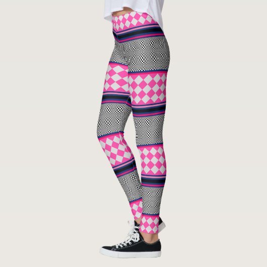Boho Mixed Stripes Patroon Ontwerp Leggings (Links)