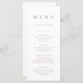 Boho Mocha Mousse 1 Minimalistisch Eenvoudig Platt Menu (Voorkant / Achterkant)