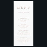 Boho Mocha Mousse 1 Minimalistisch Eenvoudig Platt Menu<br><div class="desc">Elegant en modern,  boho,  Mocha Mousse en wit minimalistisch plat menu. Volledig aanpasbaar menu voor uw bruiloft of evenement.</div>