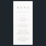 Boho Mocha Mousse 1 Minimalistisch Eenvoudig Platt Menu<br><div class="desc">Elegant en modern,  boho,  Mocha Mousse en wit minimalistisch plat menu. Volledig aanpasbaar menu voor uw bruiloft of evenement.</div>