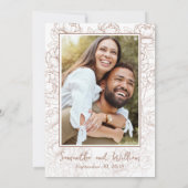 Boho Mocha Mousse Bloemen Moderne foto bruiloft Save The Date (Achterkant)