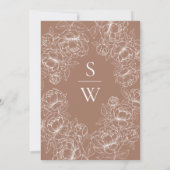 Boho Mocha Mousse Floral Elegante moderne bruiloft Kaart (Achterkant)