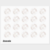 Boho Mocha Mousse Floral Wedding Dank je wel Ronde Sticker (Vel)