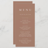 Boho Mocha Mousse Minimalistisch Eenvoudig Platte Menu (Voorkant / Achterkant)