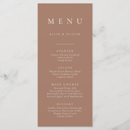 Boho Mocha Mousse Minimalistisch Eenvoudig Platte  Menu