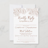 Boho Mocha Mousse Modern Wedding Maaltijd Opties e RSVP Kaartje (Voorkant)