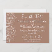 Boho Mocha Mousse Moderne minimalistische bruiloft Save The Date (Achterkant)
