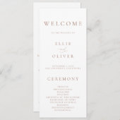 Boho Mocha Mousse Witte Elegante Minimalistische T Programmakaart (Voorkant / Achterkant)