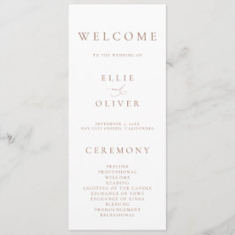 Boho Mocha Mousse Witte Elegante Minimalistische T Programmakaart