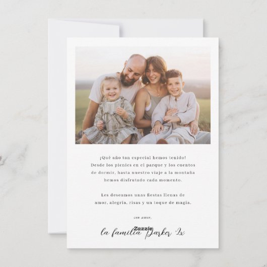 Boho Modern 4 Foto Boog Feliz Navidad Kerstmis Feestdagenkaart (Achterkant)