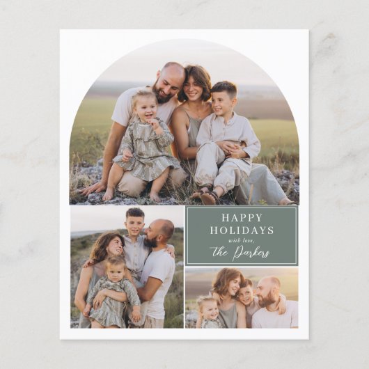 Boho Modern 4 foto collage boog kerstbudget (Voorkant)