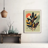 Boho Modern Abstract Botanisch Bloem Poster