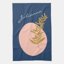 Boho Modern Abstract Botanisch Kunstblauw Aangepas