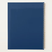 Boho Modern Abstract Botanisch Kunstroze Blauw Gou Planner (Achterkant)