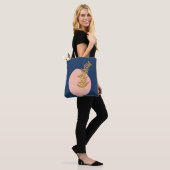 Boho Modern Abstract Botanisch Kunstroze Blauw Gou Tote Bag (Op model)
