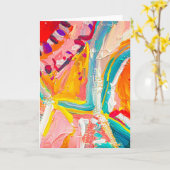 Boho Modern Abstract Kunstwerk Blank Kaart (Gele Bloem)