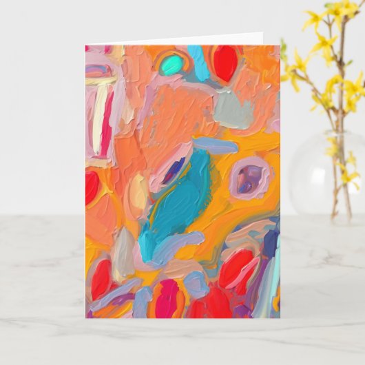 Boho Modern Abstract Kunstwerk Blank Kaart (Gele Bloem)
