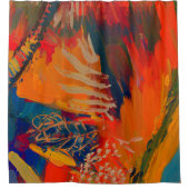 Boho Modern Abstract kunstwerk Douchegordijn (Voorkant)