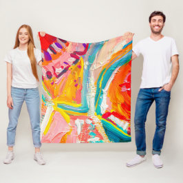 Boho Modern Abstract kunstwerk Fleece Deken